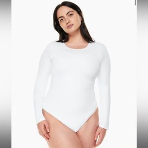 Aritzia White Long Sleeve Bodysuit